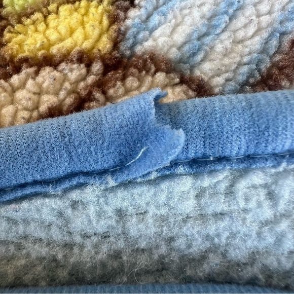 VTG Baby Blanket Baseball Boy Kawaii Precious Memories Style Fuzzy Blue 40”x56” - Picture 7 of 9